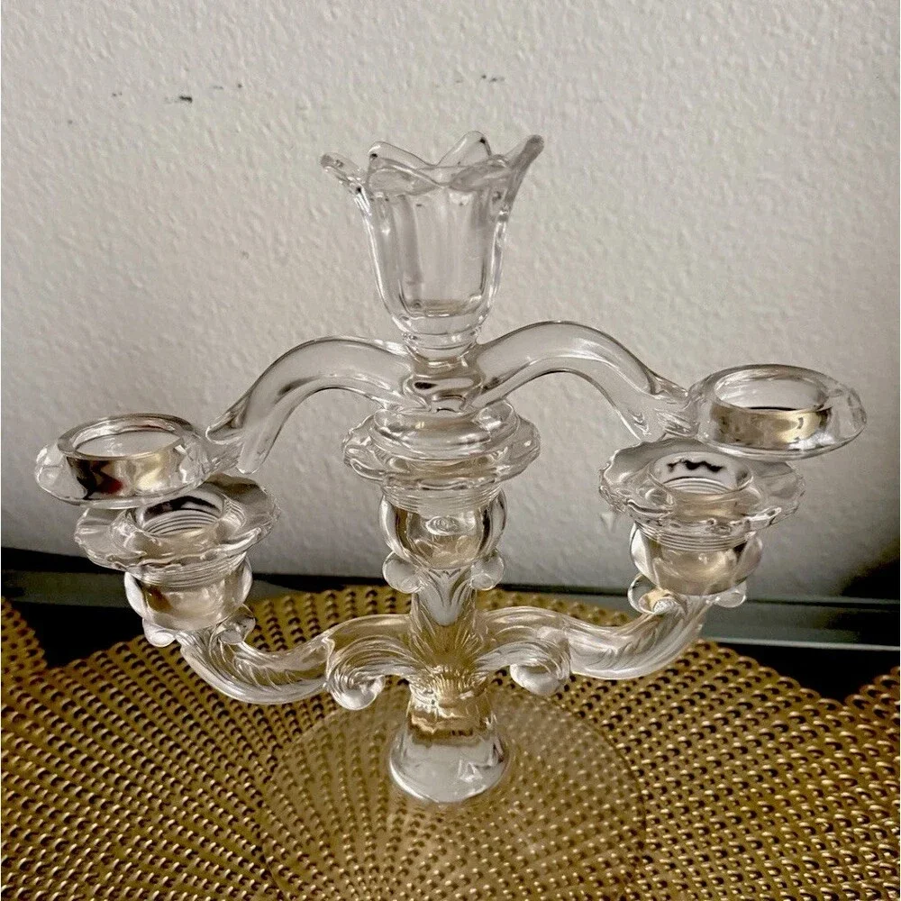 Abstract Art Cambridge 2 Tier Candelabra Tall  2pcs Set  Candle Holder VINTAGE